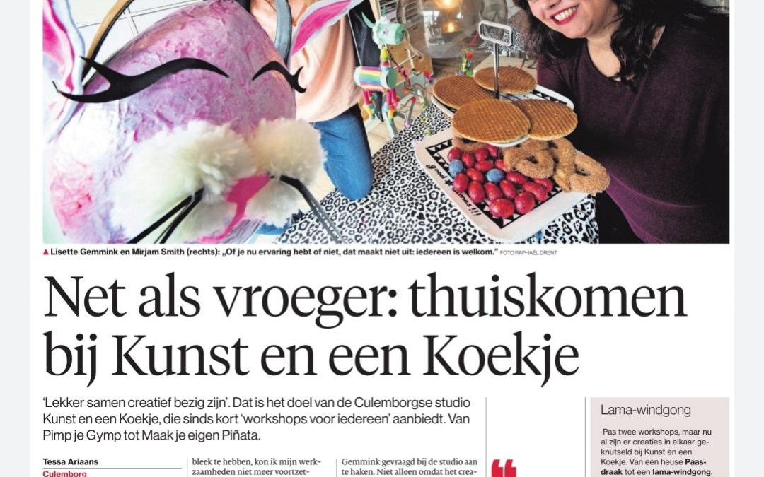Kunst en een koekje staat in “De Gelderlander”